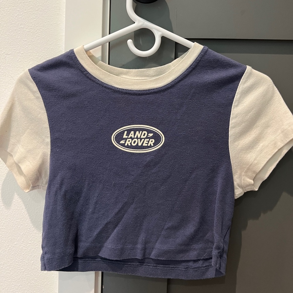 PacSun Tee - Purple and Cream Land Rover Shirt, Size S